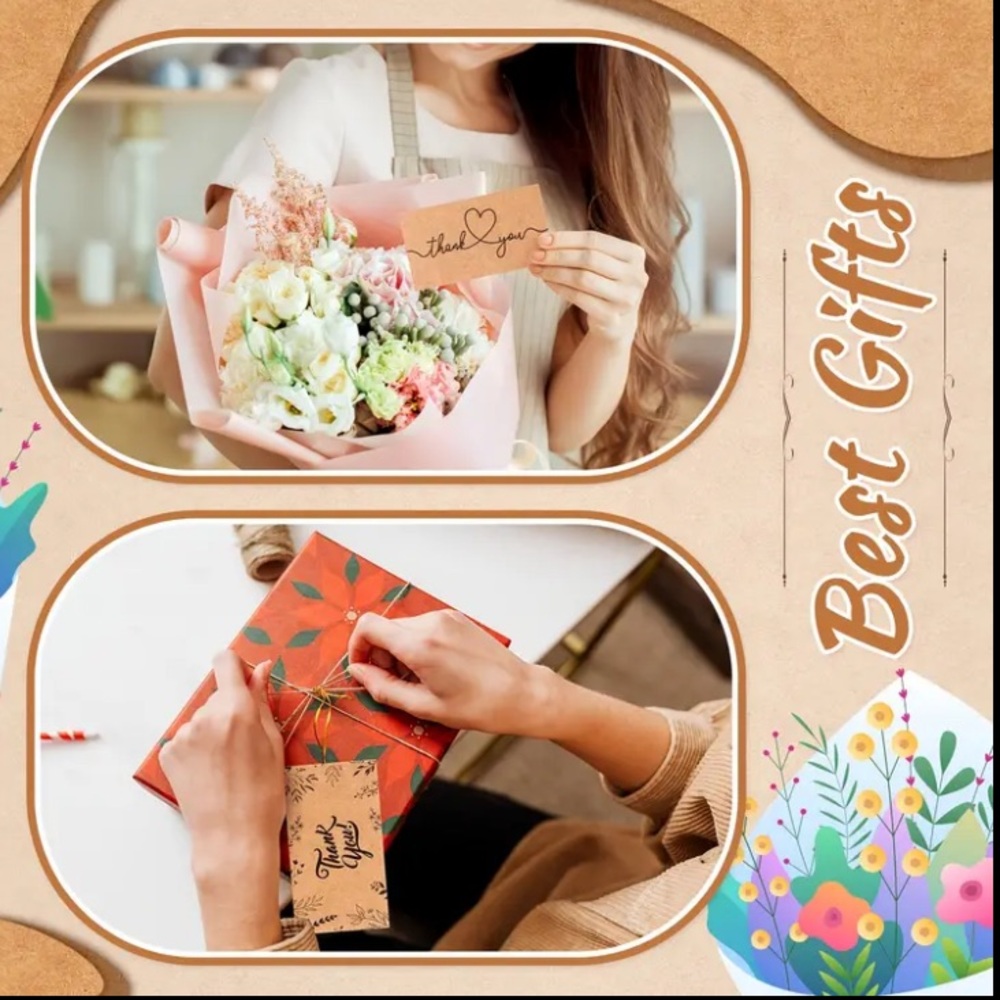 *Buy Now* Brown Thank You Cards Set Of 100 - Picture 2 of 4